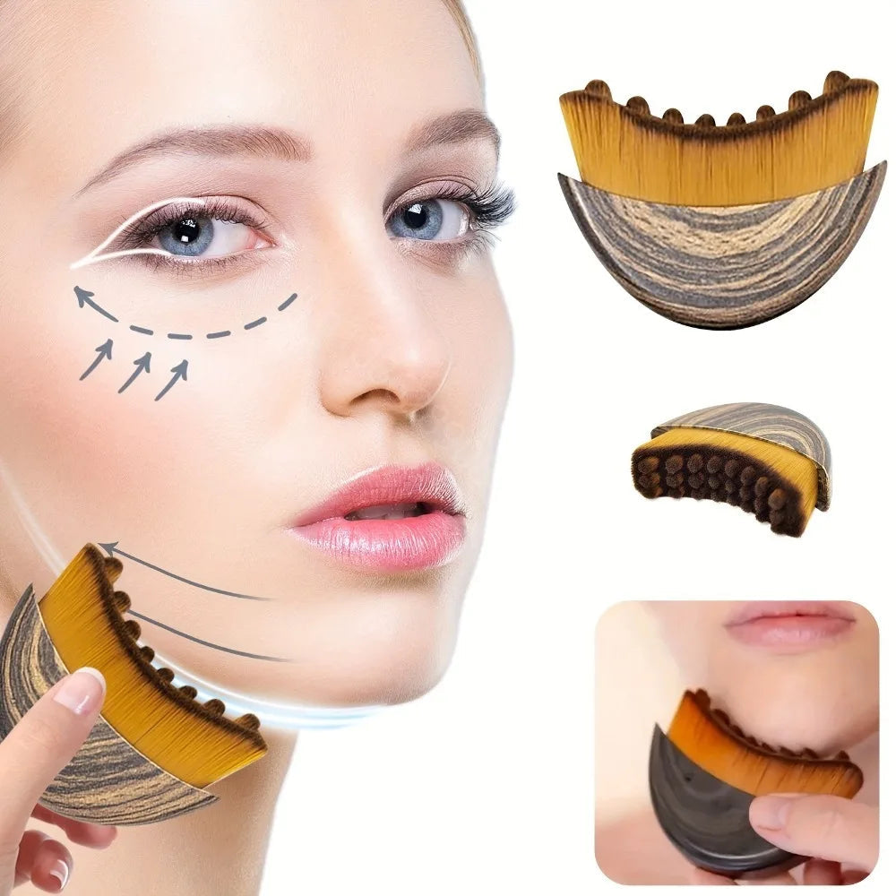 Lymphatic Contour Face Brush Dry Brushing Face Brush Lymphatic Drainage Massager for Face Chin Jawline Sculpting The Skin Quick Pick Grocers