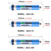 100 125 150 200 GPD Home Kitchen Reverse Osmosis RO Membrane Replacement Water System Filter Purifier Water Drinking Treatment Quick Pick Grocers