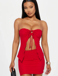 Women's Solid Color Tube Top & Skirt Two-piece Set, Fashion Casual Sleeveless Top &Bodycon Skirt for Daily Outdoor Wear, LadiesC Quick Pick Grocers