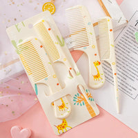 2Pcs/Set Cute Kids Hairdressing Comb Tail Comb for Girls Whale Dinosaur Giraffe Unicorn Hair Comb Kids Quick Pick Grocers