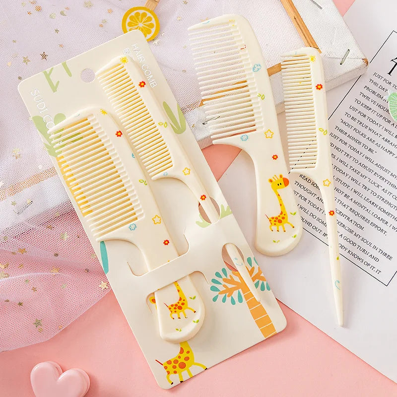 2Pcs/Set Cute Kids Hairdressing Comb Tail Comb for Girls Whale Dinosaur Giraffe Unicorn Hair Comb Kids Quick Pick Grocers