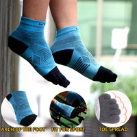 WRELS Coolmax Sports Socks Comfy Elastic Shock-proof Breathable Run Knitted Socks High Performance Athletic Five Toe Socks Quick Pick Grocers