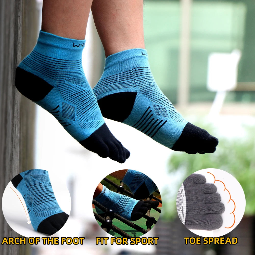 WRELS Coolmax Sports Socks Comfy Elastic Shock-proof Breathable Run Knitted Socks High Performance Athletic Five Toe Socks Quick Pick Grocers