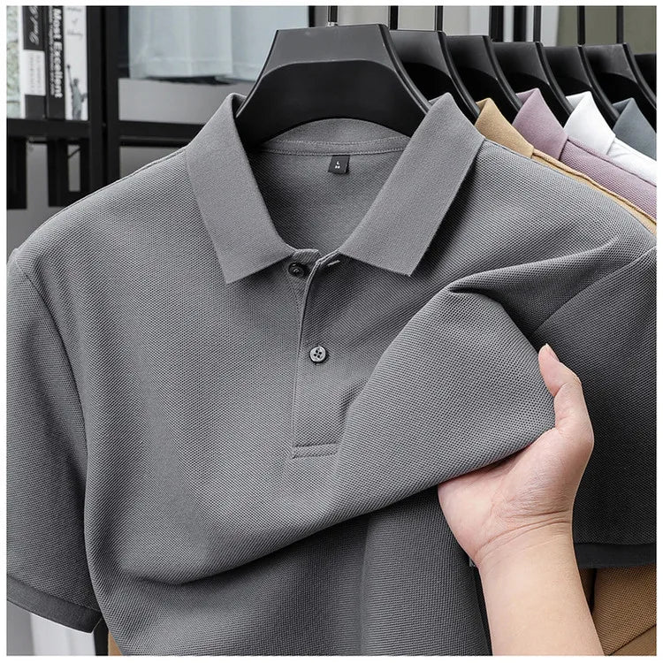 Men's 100% Cotton Polo Shirt - Summer Casual Breathable Tee,19 Colors,Ideal for Golf and Sports,Business Casual,Silk-Like Finish Quick Pick Grocers
