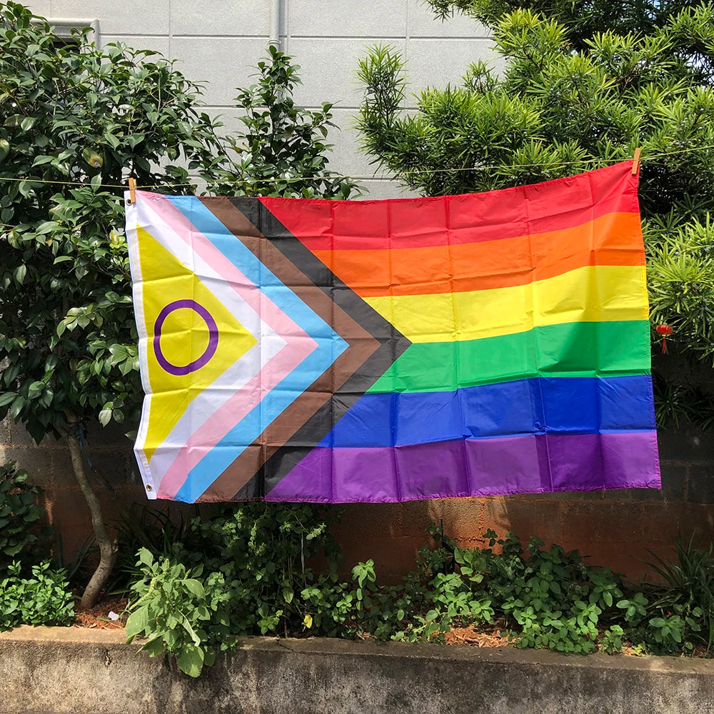 Z-ONE FLAG Rainbow Flag 90x150cm  LGBT genderqueer Genderfluid Gender fluid pride Flag polyester hanging banner for decoration Quick Pick Grocers