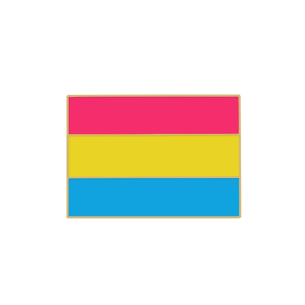 Asexual Gay Lesbian Enamel Brooches LGBT Pride Non-binary Trans Backpack Badge Rainbow Rectangle Lapel Pin Jewelry Friends Gifts Quick Pick Grocers
