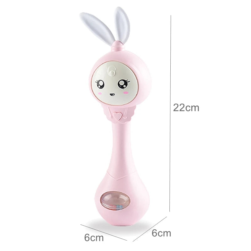 Music and Shine Rattle Toys Rabbit Intelligent Baby Rattles Smart Bunny Smarty Media Smart Shake Newborn Early Educational Toy Purest Peak