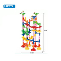Marble Run Race Track Building Blocks Kids 3D Maze Ball Roll Toy DIY Marble Run Race Coaster Set 80/105/109/133pc Christmas Gift Purest Peak