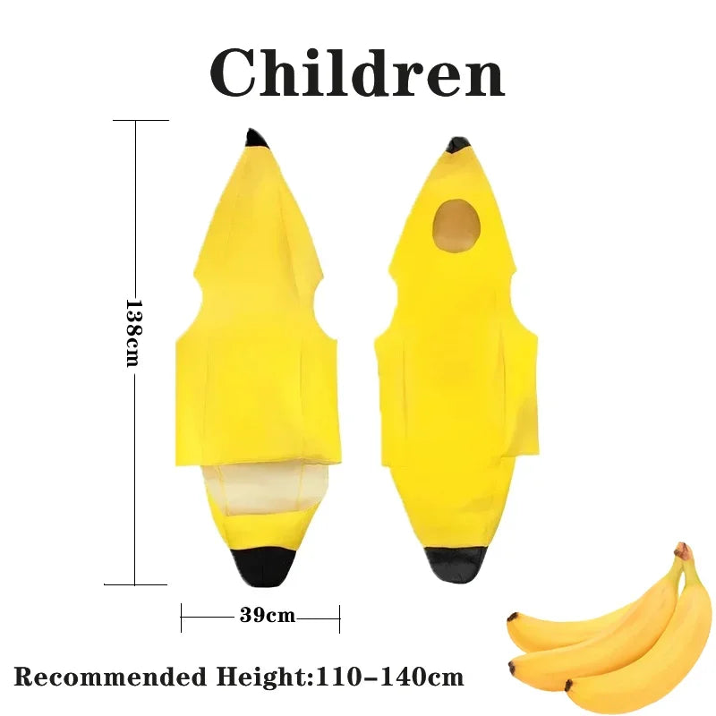 Child/Adult Banana Cosplay Halloween Christmas  Costumes Performance Costume Fruit Banana Costume Performance  Costume Quick Pick Grocers