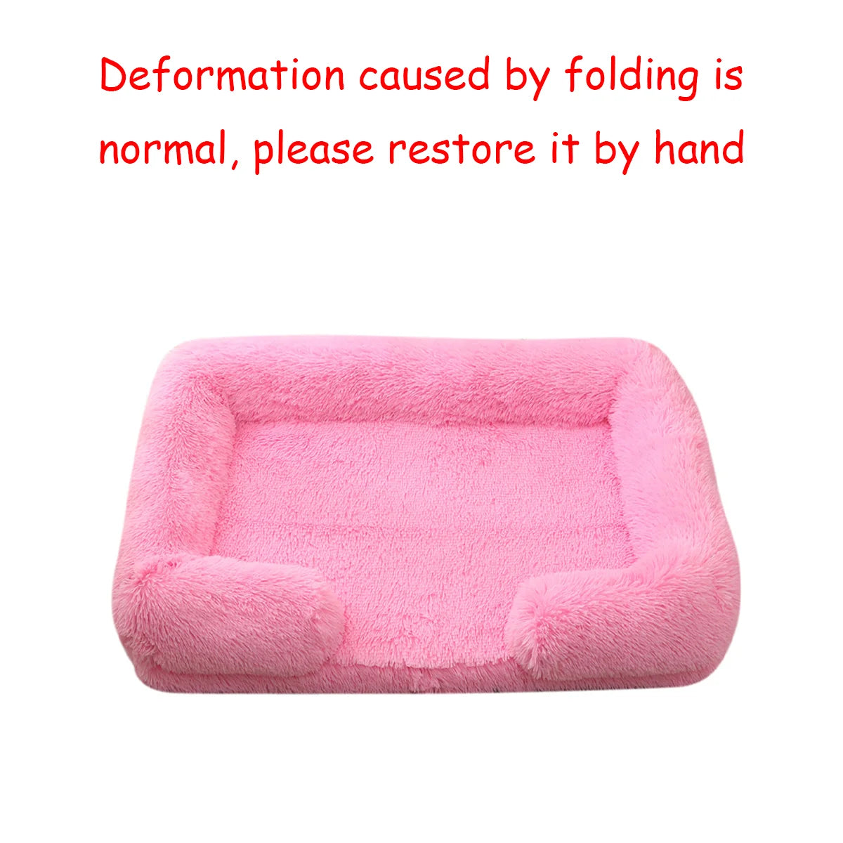 Square Dog Bed Plush Pet Bed Winter Thickened Pad House for Dogs Bed Cat Sofa for Flyffy Dogs Sleeping Bed Sofa Removable Mat Quick Pick Grocers