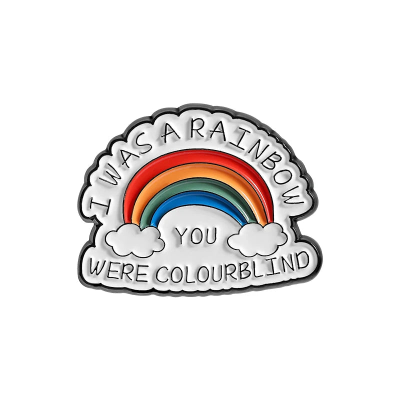 LGBTQ Pride Collect You Are Safe With Me Enamel Pins Rainbow Spaceship UFO Shield Cat Brooches Lapel Badges Jewelry Lover Gifts Quick Pick Grocers