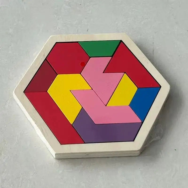 Wooden Geometric Shape Jigsaw Board Puzzles Kids Brain Teaser Non Toxic Wood Toys for Children Educational Quick Pick Grocers