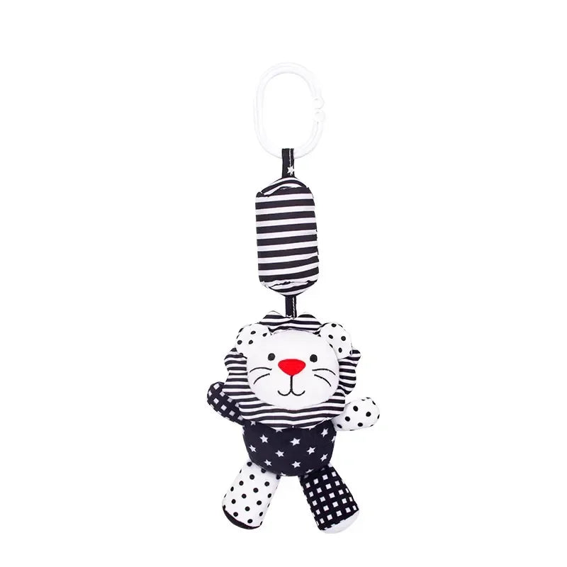 Stroller Bed Hanging Bell Plush Doll Baby Infant Rattles Newborn Black White Visual Grab Ability Training Toys игрушки для детей Purest Peak