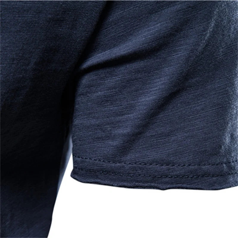 100% Cotton Men T-shirt Casual Soft Fitness Summer Thin T-shirts Men's Home Clothes O-Neck Short Sleeve Soild T Shirt for Men Quick Pick Grocers