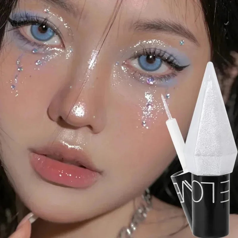 Diamond Shiny Eye Liners Eyeshadow Waterproof Silver Rose Gold Color Glitter Sequins Eyeliner Eye Shadow Makeup Beauty Cosmetics Purest Peak