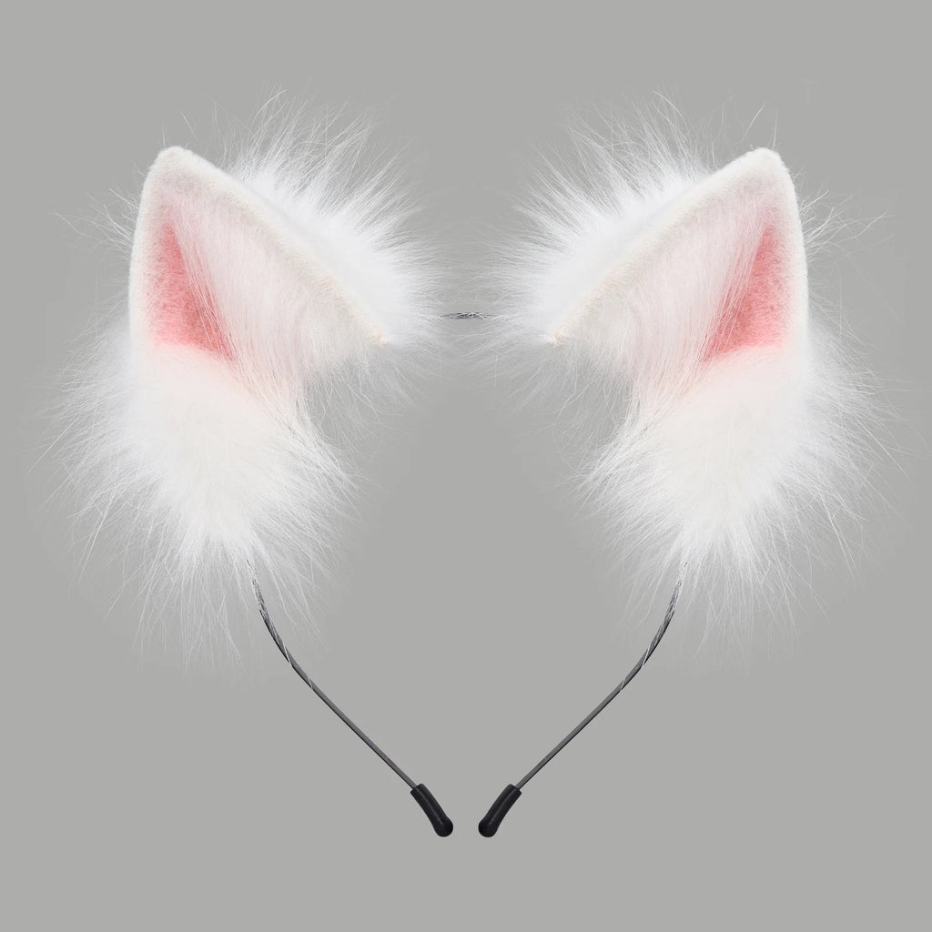 Handmade Faux Fur Animal Ears Headband Furry Cat Fox Ear Hairhoop Headwear Costume Accessory for Cosplay Masquerade Quick Pick Grocers