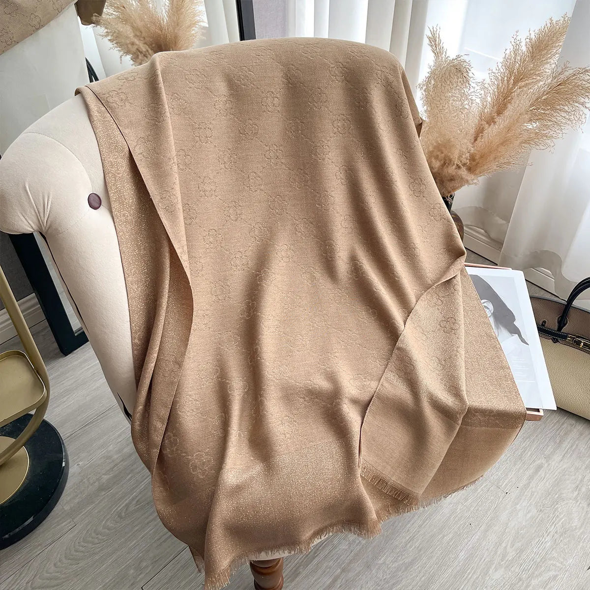 Elegant Ladies Muslim Hijab Golden Thread Scarves With Spring and Autumn Sun Protection Scarf Decoration Shawl Wrap Headscarf Quick Pick Grocers