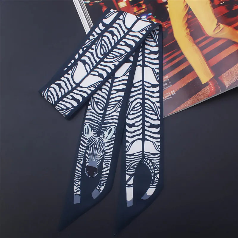 17 Colors Animal Print 2024 New Bag Skinny Silk Scarf For Women Luxury Brand Foulard Women Tie Fashion Head Scarves For Ladies Quick Pick Grocers