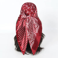 Handkerchiefs Hair Silk Scarf 90*90cm Print Satin Big Square Silk Scarves Shawls for Women Luxury Brand Designer Hijab Headband Quick Pick Grocers
