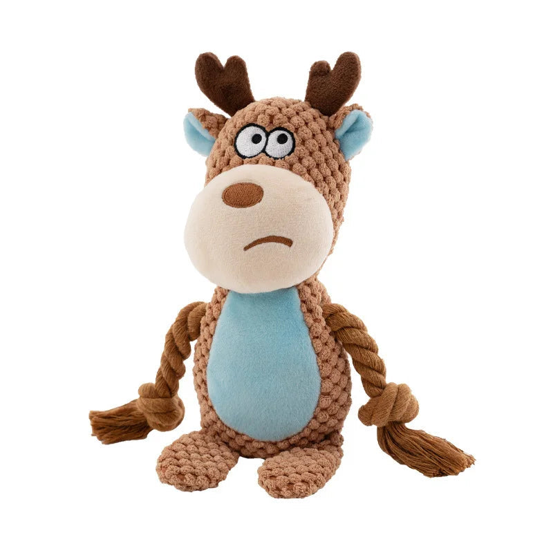 Stuffed Raw Small Joint Dog Plush Chew Toy Indestructible Bite Resistant Sound Puppy Squeaker Dogs Rattle For Pet Toys Supplies Quick Pick Grocers