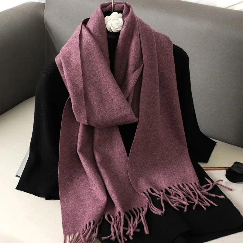 62Color Solid Women Winter Scarf Warm Thicken Cashmere Shawl Outdoor Fashion Luxury Tassels Pashmina Lady Wrap Windproof Scarves Econic Blanks