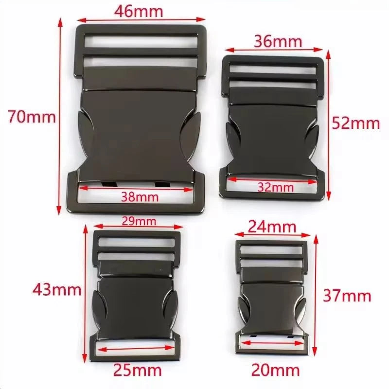 2-10Pcs 20/25/32/38mm Metal Quick Release Buckle Side Bag Strap Adjust Clip Clasp Clothes Belt Hook Closure Dog Collar Hardware Quick Pick Grocers