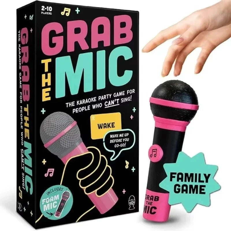 Lucky Egg Official Grab The Mic Family Karaoke Board Game 2-10 Players Game For Hilarious Game Nights Birthday Party Kids Gift Econic Blanks