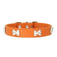 Bone Leather Durable Pet Dog Collars Puppy Pug Collars for Small Large Dog Chihuahua Cat Accessories Pet Collar for Small Dogs Quick Pick Grocers