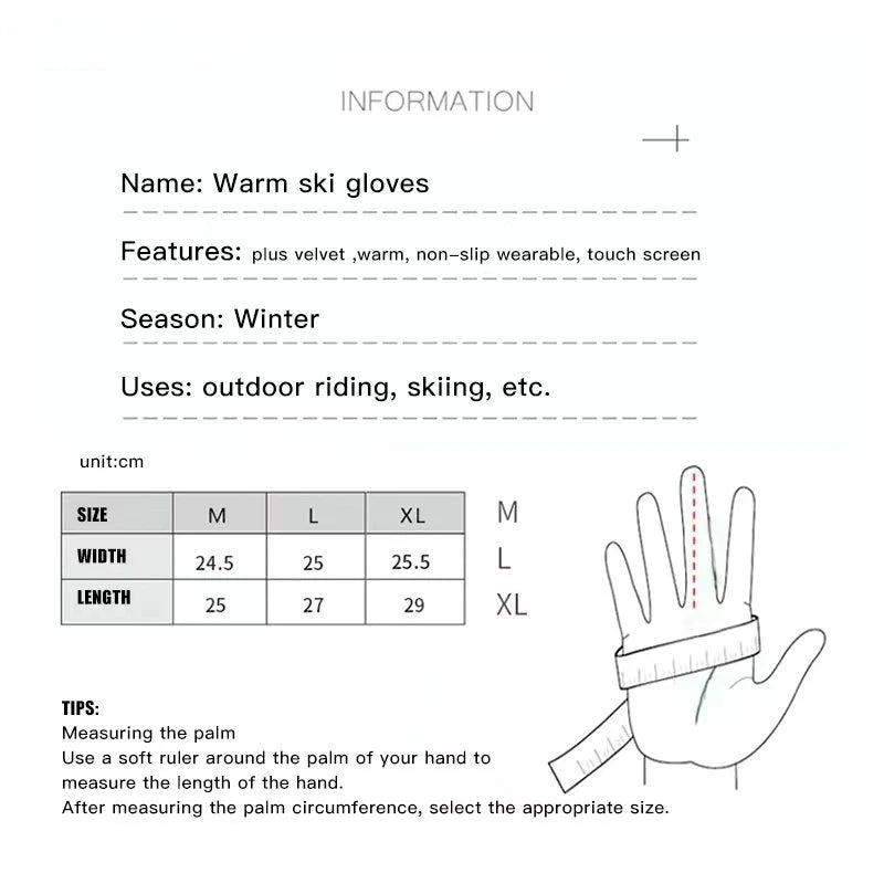 Men Women Winter Tactics Outdoors Camouflage Thickened Ski Gloves Waterproof Touch Screen Skiing Camping Cycling Fishing Glove