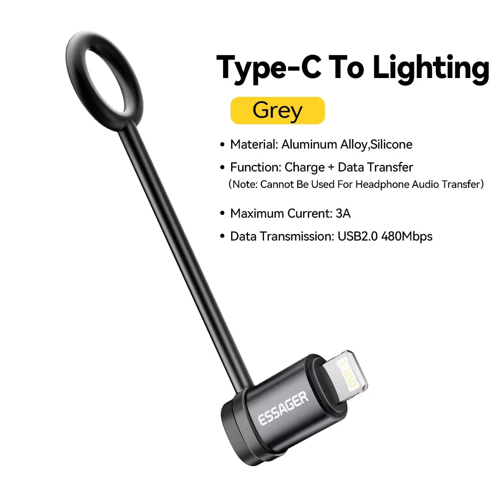 Essager Lighting To USB C Adapter 3A Fast Charging OTG for iPhone 15 xr Pro Type C To Lighting iPhone Connector OTG Converter Quick Pick Grocers