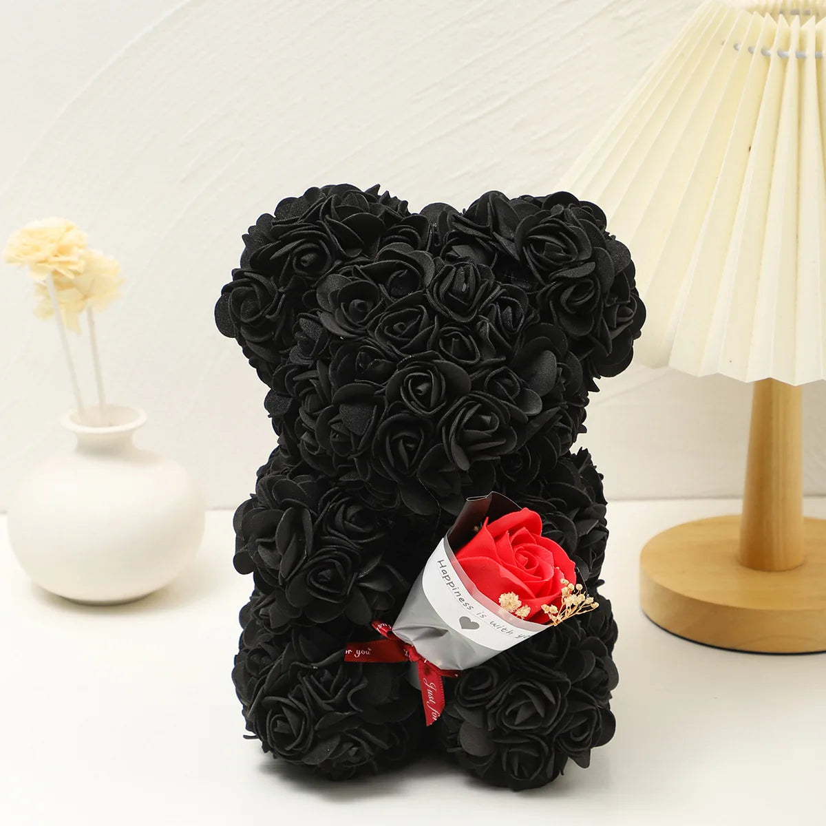 Foam rose teddy bear carry bouquet. Ideal for weddings, Mother's Day, thank you to nurses/teachers or other celebrations! Quick Pick Grocers
