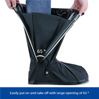 Rain Boot Shoe Cover Black Waterproof with Reflector High Top Clear Shoes Dust Covers for Motorcycle Bike Rain Cover Men Women Econic Blanks