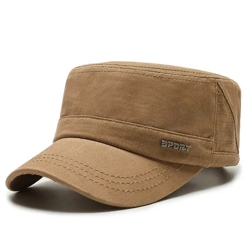 Hat Men's Flat Military Hat Is Simple And Versatile, Middle-Aged Hat Spring And Autumn Duck Tongue Casual Fashion New Style Quick Pick Grocers