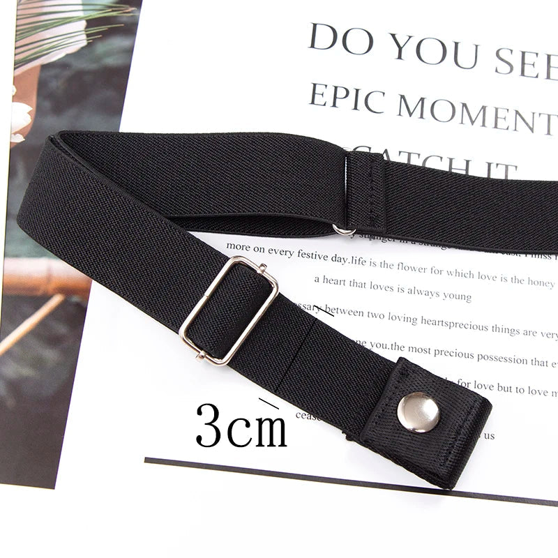 Elastic Belt Without Buckle Canvas Women Buckle Free Belt Ladies Jeans Pants Waist Lazy Belt Stretch No Buckle Invisible Belt Quick Pick Grocers