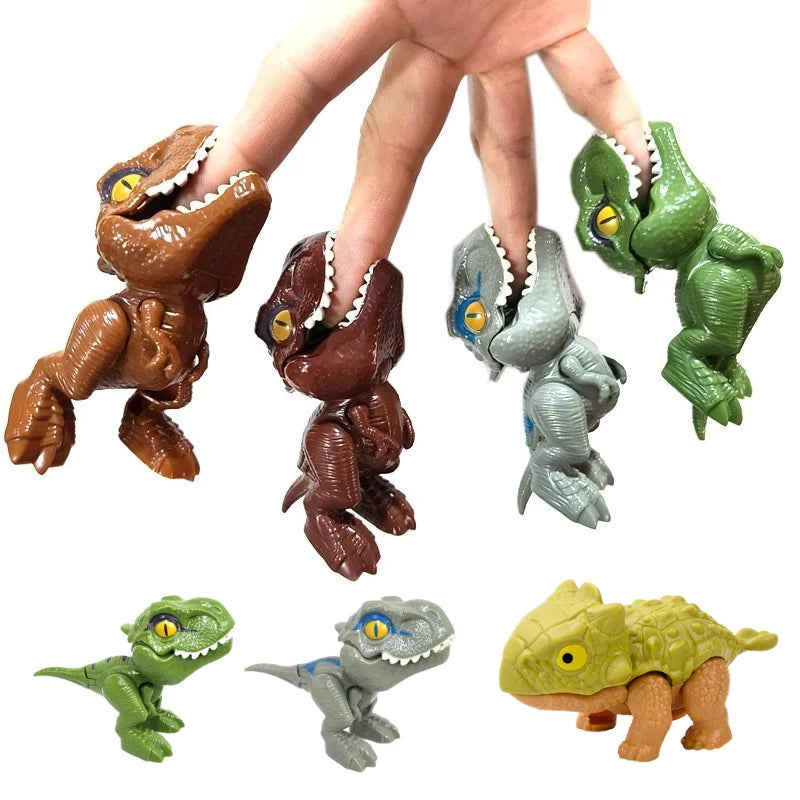 Jurassic Finger Dinosaur Triceratops Tyrannosaurus Model Toys for Kids Creative Finger Biting Dinosaurs Interactive Toy Boy Gift Quick Pick Grocers