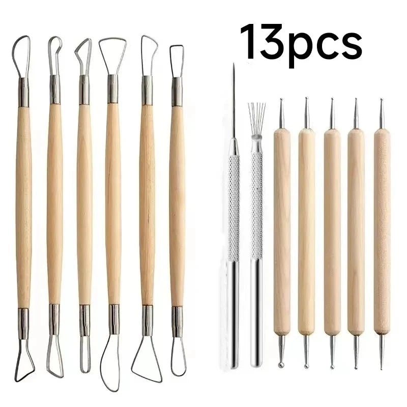 Pottery Clay Sculpting Tools Kit 8-61 Pcs/Set, Ceramic Wax Clays Carving Tools for Art Craft Pottery Sculpting Modeling Tool Set Econic Blanks