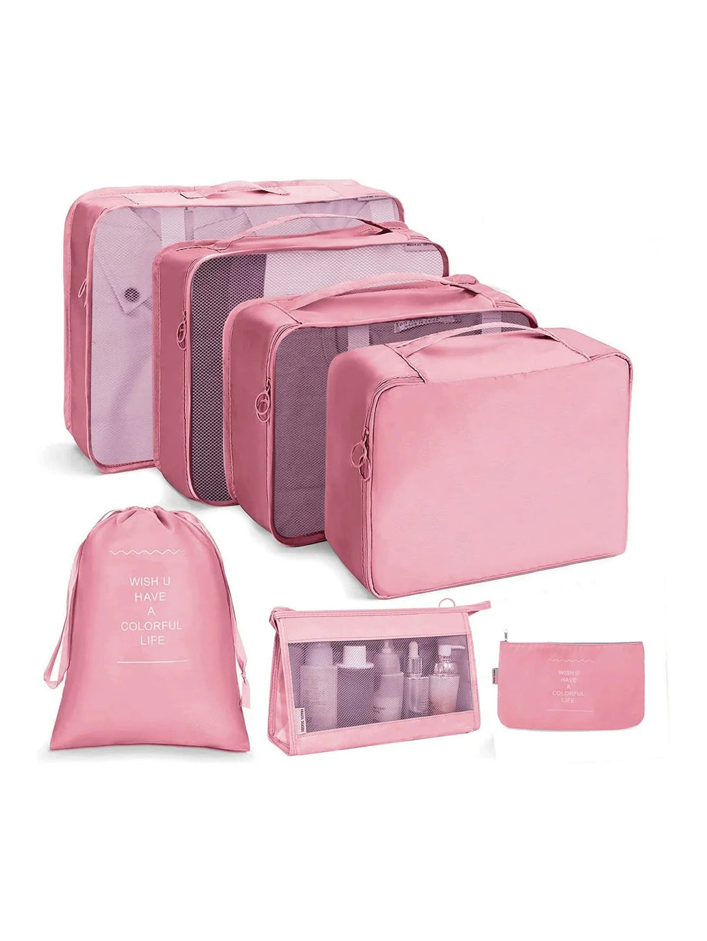 7/8/9/10 Pcs Set Travel Organizer Storage Bags Suitcase Packing Cubes Set Cases Portable Luggage Clothes Shoe Tidy Pouch Folding Econic Blanks