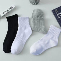 10/20 Pairs Neutral Solid Color Round Neck Socks Spring Summer Sweat Absorbing Breathable Soft Comfortable Couple Sports Socks Quick Pick Grocers