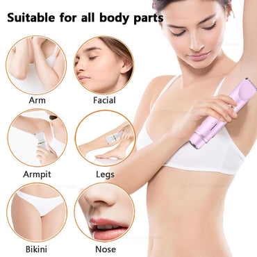 Electric Razor Woman Shaver Painless Mustache Epilator Leg Bikini Body Hair Trimmer for Women Facial Epilator Hair Remover Quick Pick Grocers