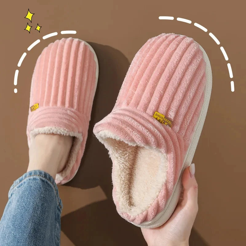 Shevalues Winter Men Slippers Short Plush Men Cotton Boots Indoor Fluffy House Fur Slippers Men Casual Soft Fur Furry Men Shoes Purest Peak