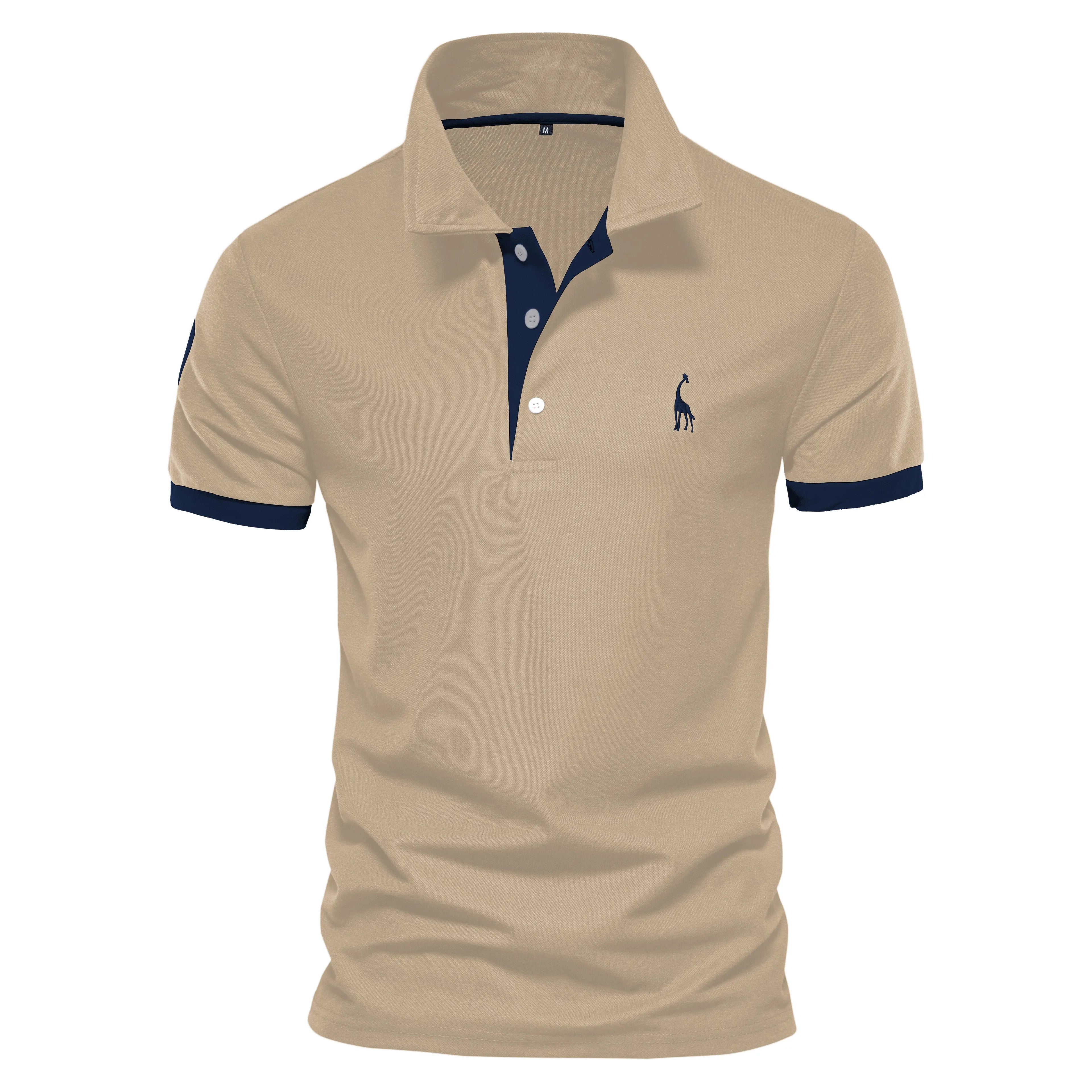 Dropshipping Polo Giraffe Shirt Men Quality Embroidery Summer Short Sleeve Polo Casual Business Social Mens Polos BR Size Quick Pick Grocers
