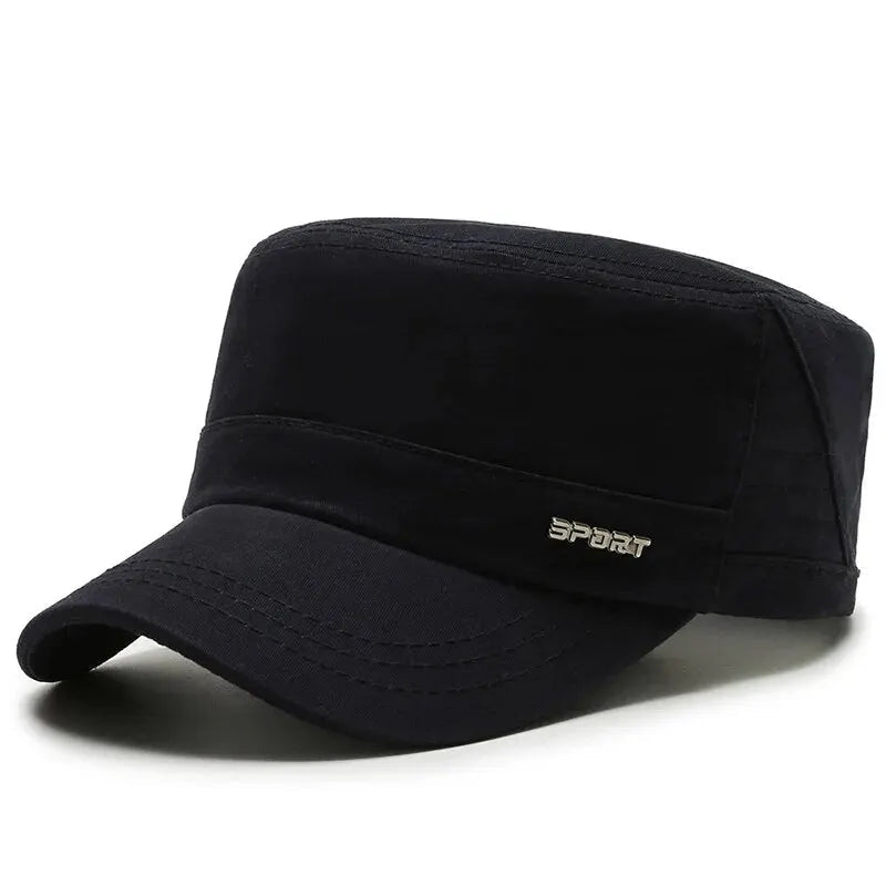 Hat Men's Flat Military Hat Is Simple And Versatile, Middle-Aged Hat Spring And Autumn Duck Tongue Casual Fashion New Style Quick Pick Grocers