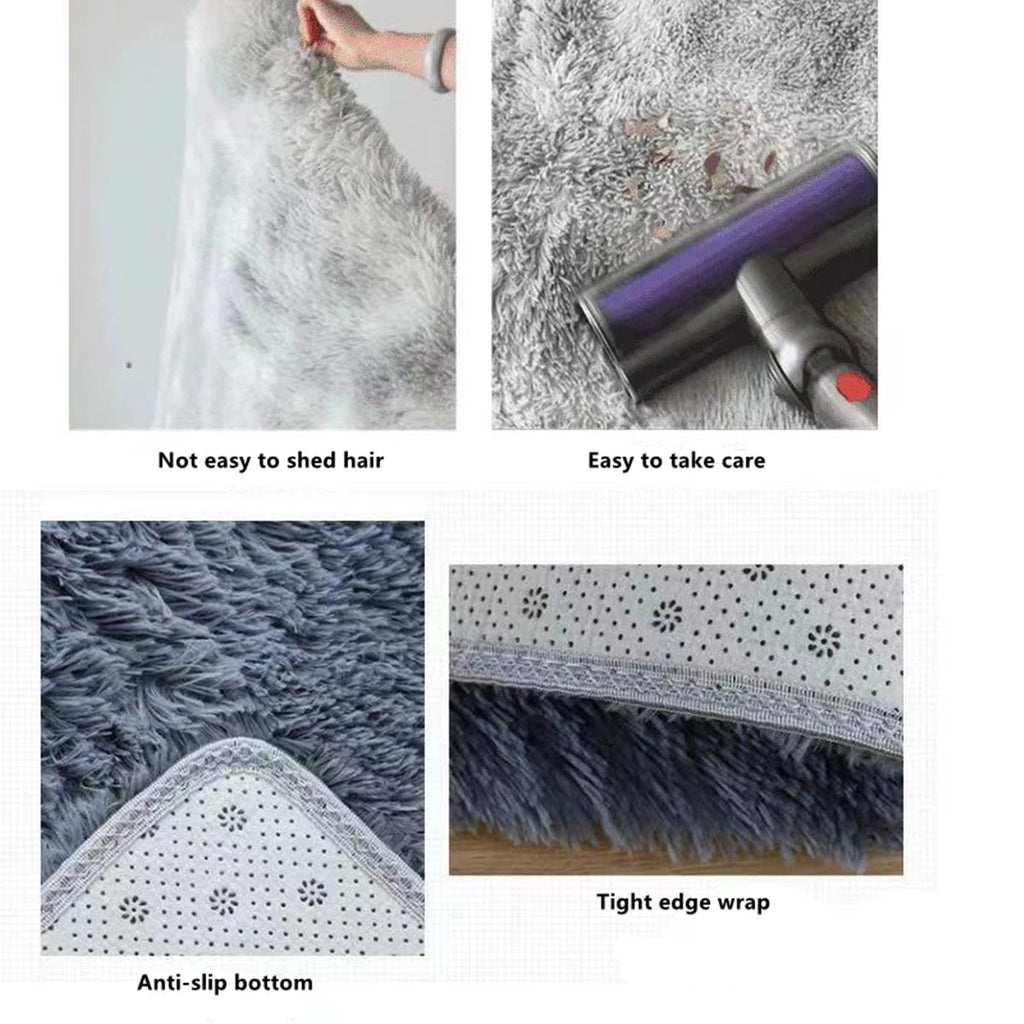 Soft Area Rugs Bedroom Carpet Fluffy Non-slip Tie-Dyed Fuzzy Shag Plush Soft Shaggy Bedside Rug Living Room Carpet Quick Pick Grocers