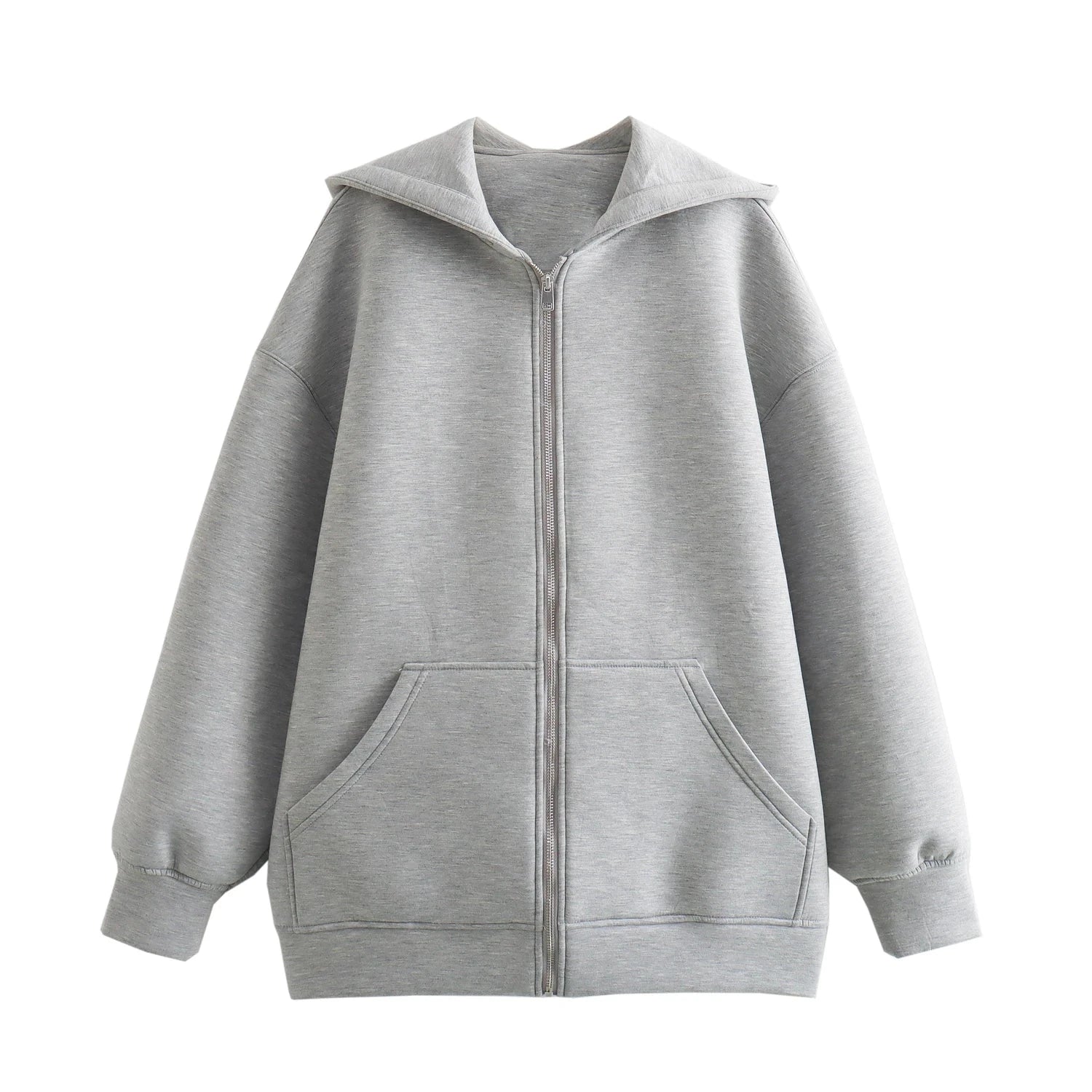 2024 Spring and Autumn New Casual Street Loose Oversize Hooded Zipper Hoodie Space Cotton Jacket Coat Lazy Women's Cardigan Econic Blanks