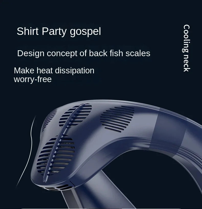 New Portable Neck Fan 5200mAh Neck Air Conditioner Rechargeable Semiconductor Cooling Fan Outdoor Personal Fan Wearable Cooler Quick Pick Grocers