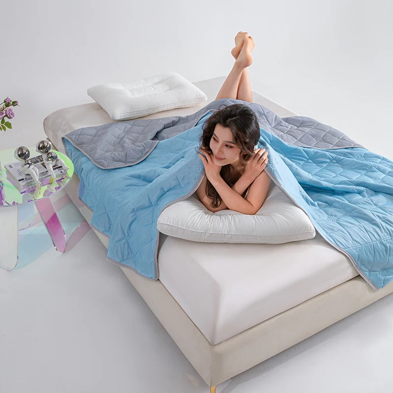 Grade A Cooling Summer Blanket for Bed Soft Breathable King Summer Quilt Queen Air Condition Comforter Lightweight Cool Duvet Quick Pick Grocers