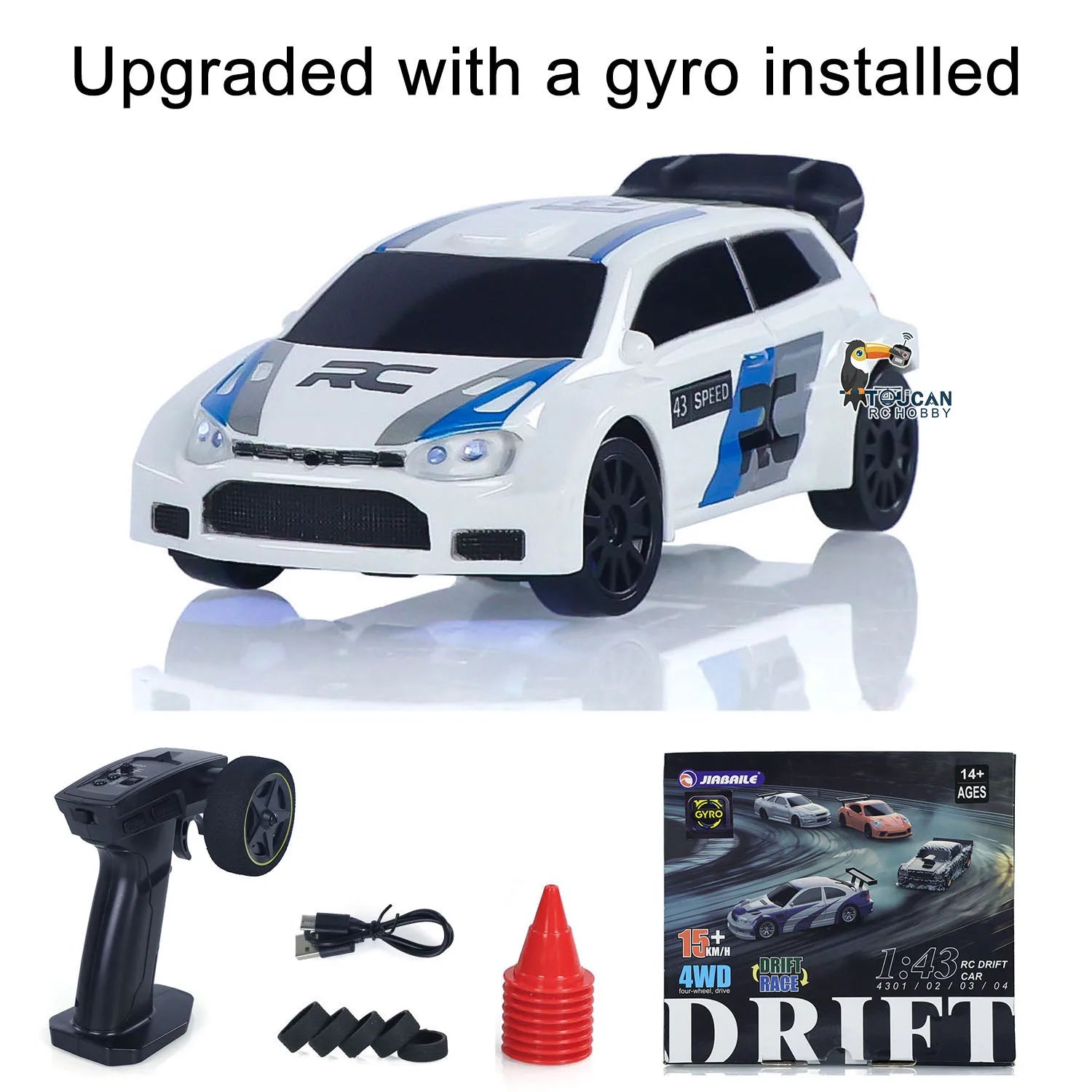 New RC Drift Car Upgraded Gyro 1/43 Racing RTR 4WD Four-wheel Drive High Speed Radio Control Model 2.4g Drift Race Car Mini Gift Econic Blanks