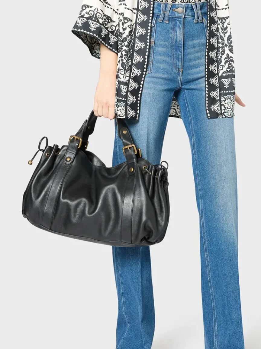 Women's Crossbody Simple Handbag Commuter Shoulder Boston Bag Stylish Versatile Work Bag Soft Polyester Interior Quick Pick Grocers