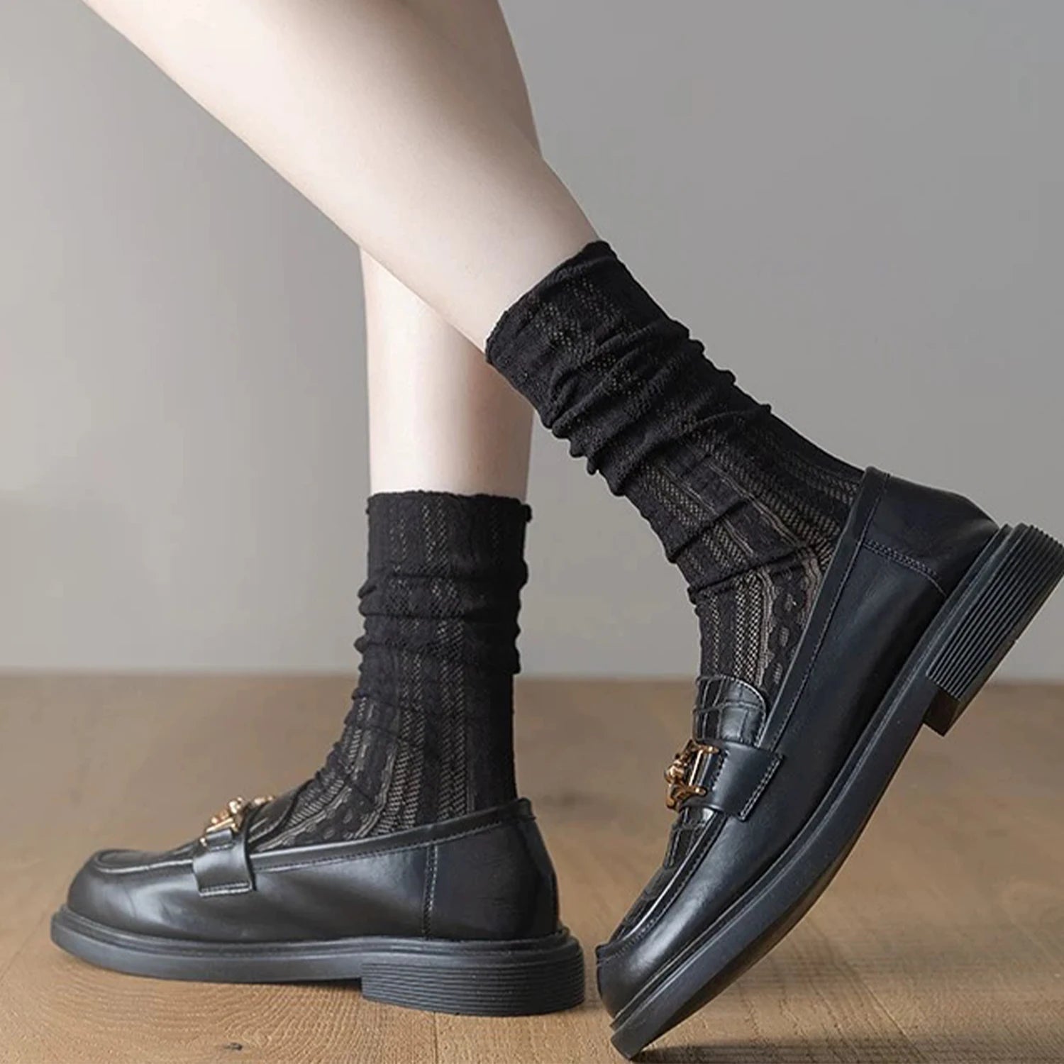 Japanese Kawaii Girls Cute Socks Spring Summer Mesh Hollow Out Women Socks Solid Color Female Harajuku Retro Vintage Long Socks Quick Pick Grocers