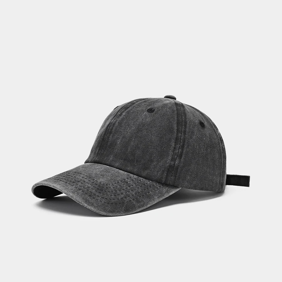 Sunscreen Water Washed MEN'S Baseball Cap with a Small Face, Retro Distressed and Versatile Trendy Duck Tongue Hat, MEN'S Big He Quick Pick Grocers